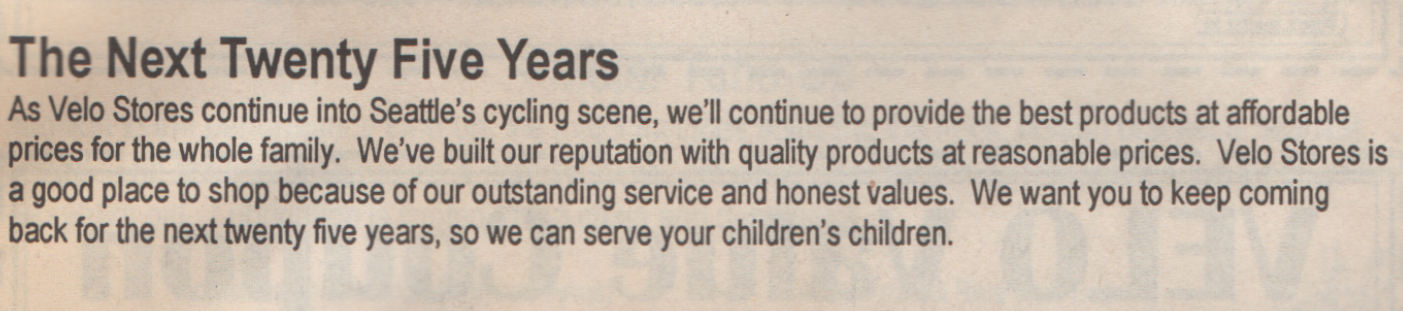 Excerpt from 1993 25th Anniversary Flyer